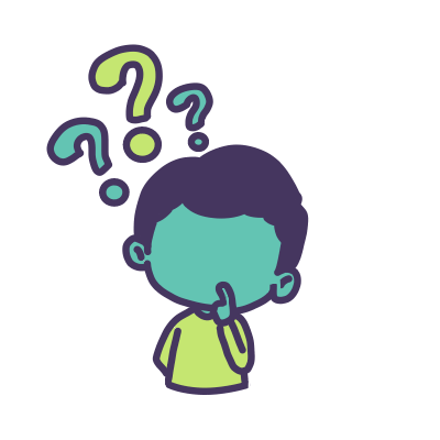 Community character thinking with question mark on head